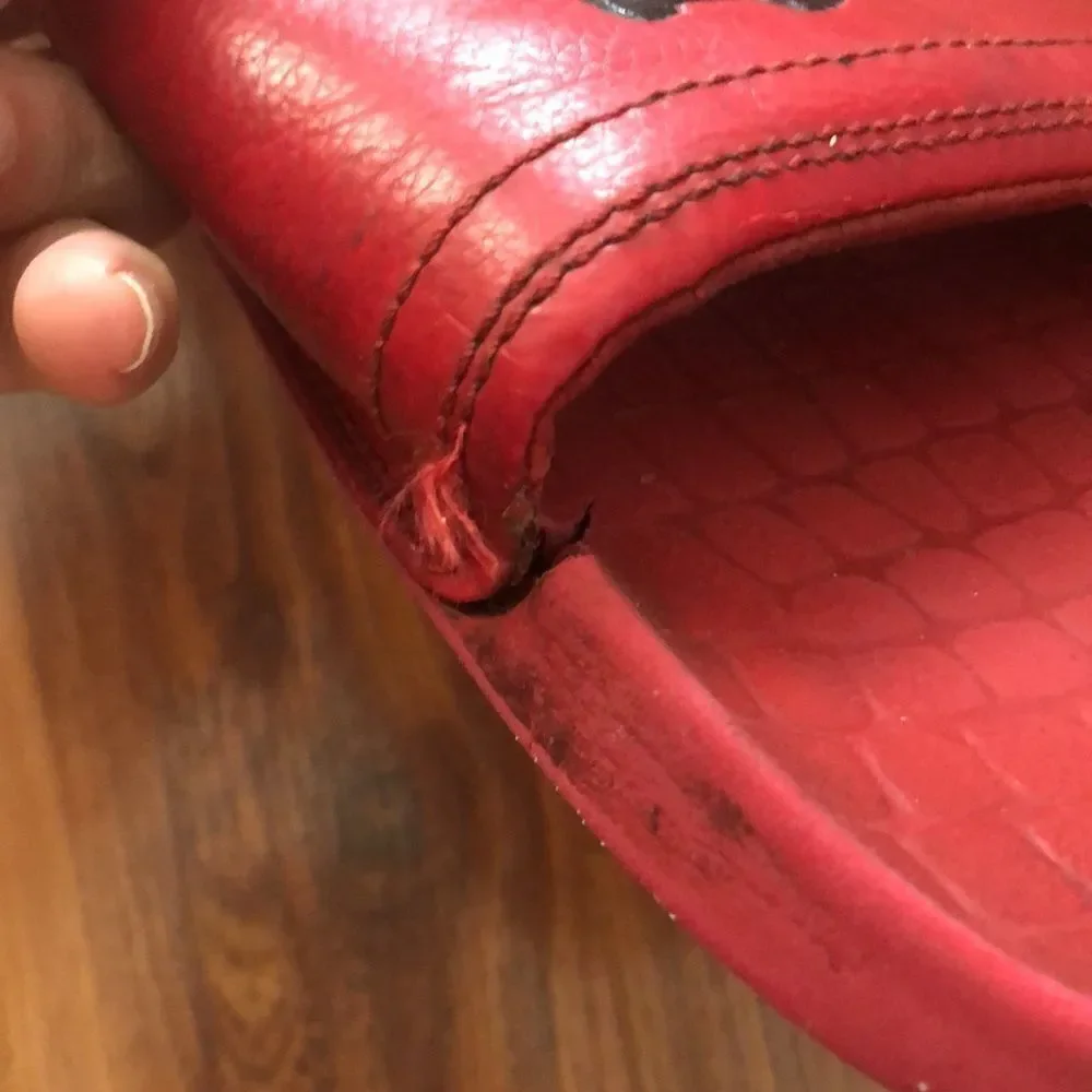 Men’s Red Lacoste slides size 8